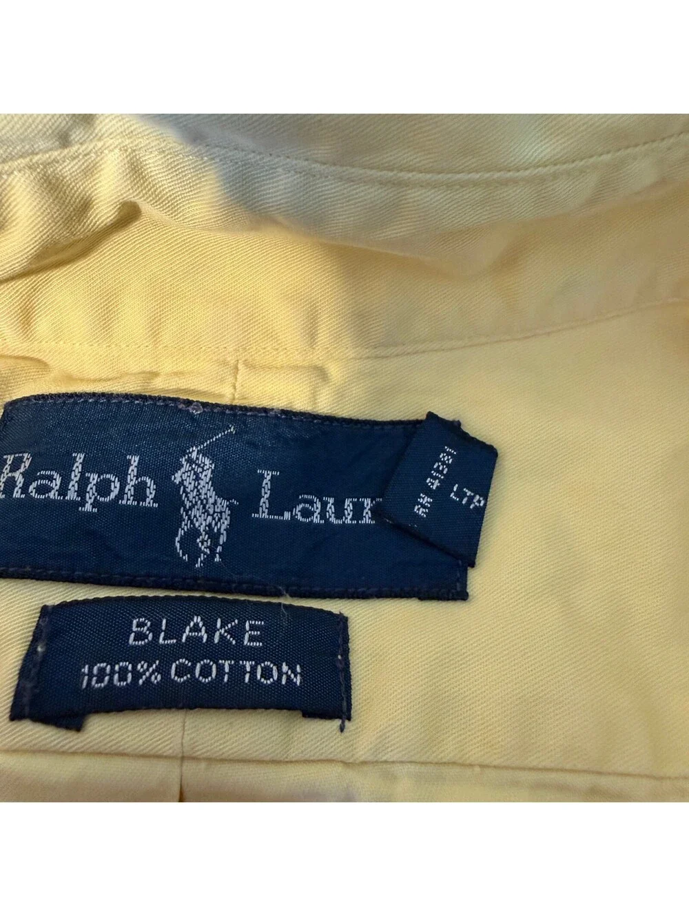 Polo Ralph Lauren Blake Fit Yellow Oxford Short Sleeve Button Down Sz L